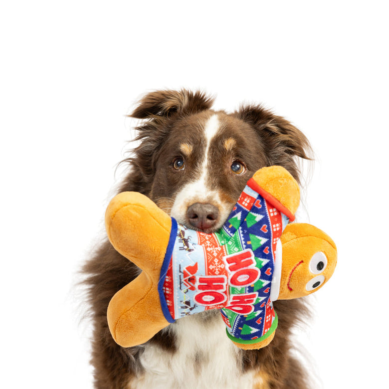 Christmas Ugly Sweater G-Man Plush Squeaky Holiday Dog Toy - 2 Sizes