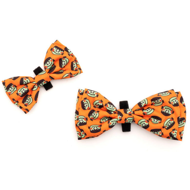 Halloween Season Orange Frank Bow Tie Pet Collar Attachment - 2 Sizes