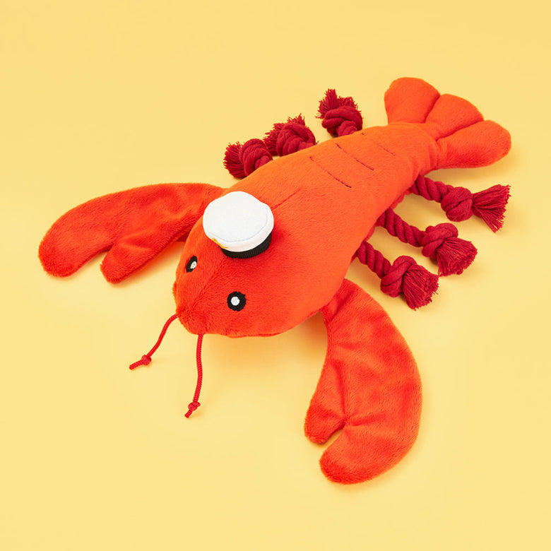 Luca the Lobster Playful Pal Plush Squeaky Dog Toy