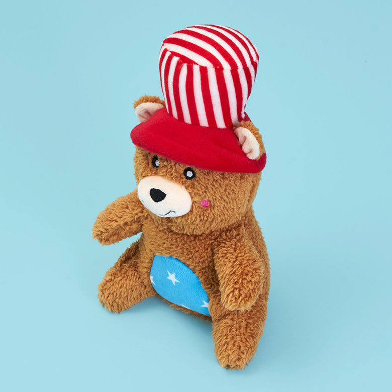 Cheeky Chumz Americana Patriotic Bear Plush Squeaky Dog Toy