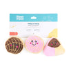 Pan Dulce Miniz Plush Squeaky Dog Toy Set - 3 Pk