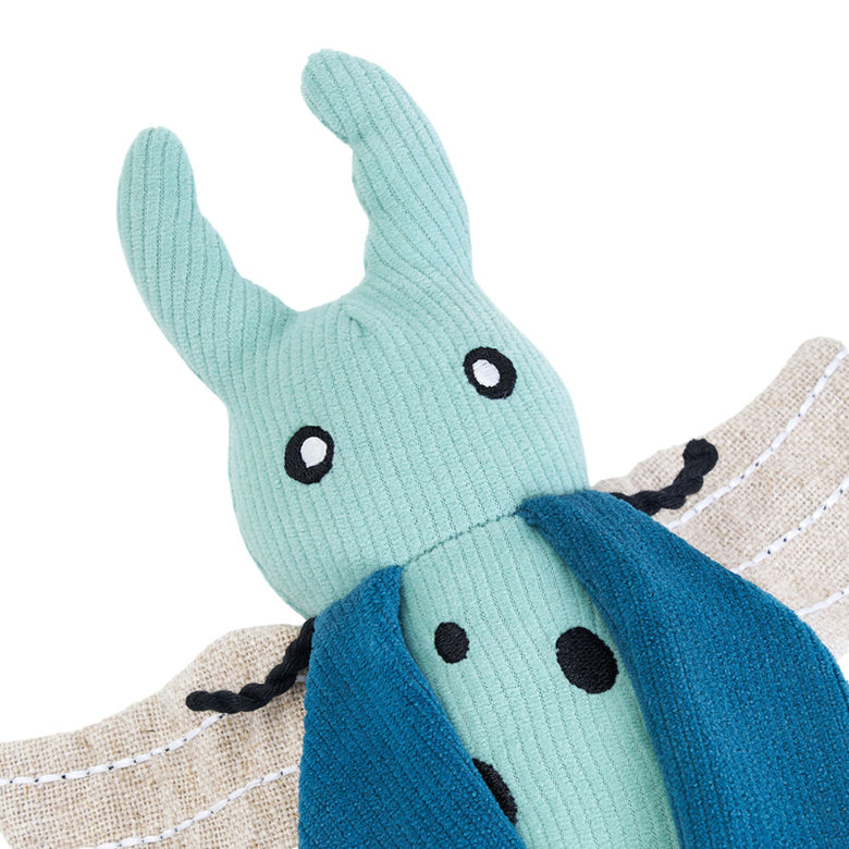 EcoZippy Corduroy Critter Beetle Plush Squeaky Dog Toy