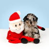 Christmas Holiday Crinkle Santa Plush Squeaky Dog Toy - 3 Sizes