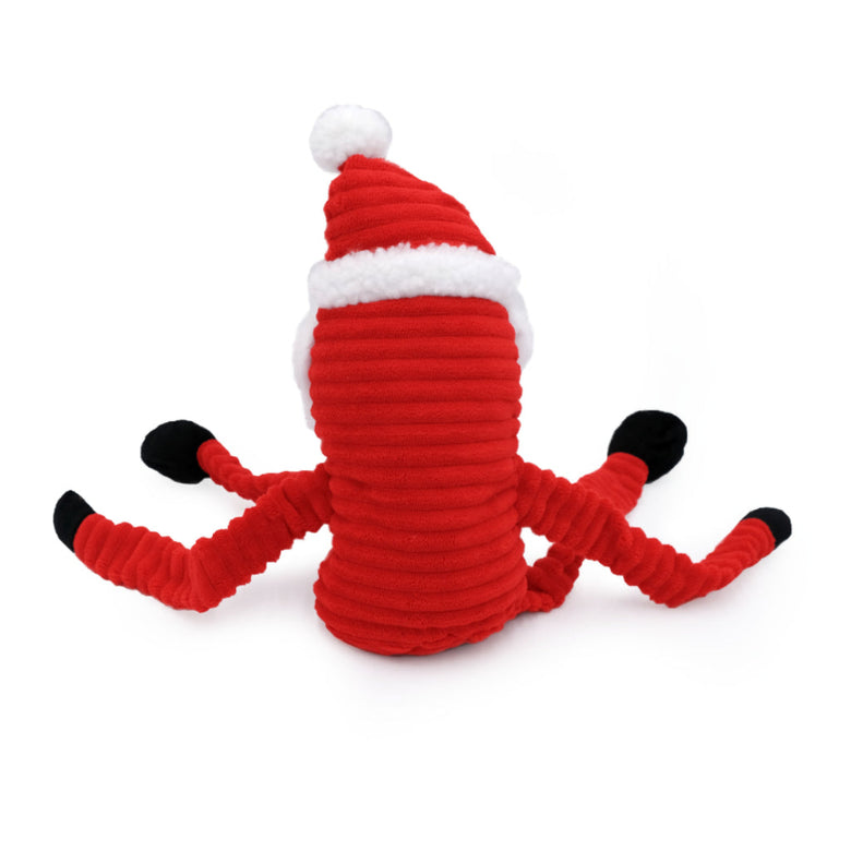 Christmas Holiday Crinkle Santa Plush Squeaky Dog Toy - 3 Sizes