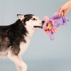 Petshop by Fringe Studio dog toys "I'll Grow On You" Pink Flower Purple Sloth Plush Dog Toy