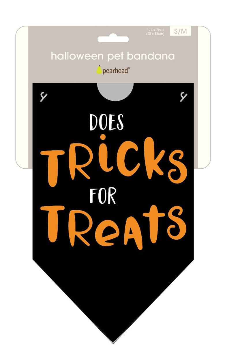 Pearhead, Inc. Bandanas Halloween Does Tricks for Treats Black Pet Bandana - S/M