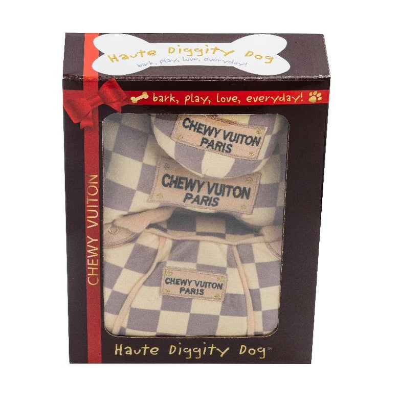 Haute Diggity Dog dog toys LIMITED EDITION Checker Chewy Box Plus Squeak Dog Toy Set - 3 Pc