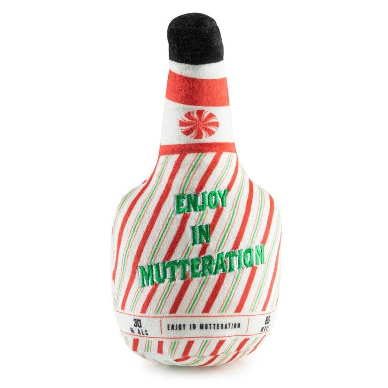 Haute Diggity Dog dog toys Puppermint Schnapps Bottle Christmas Plush Dog Toy