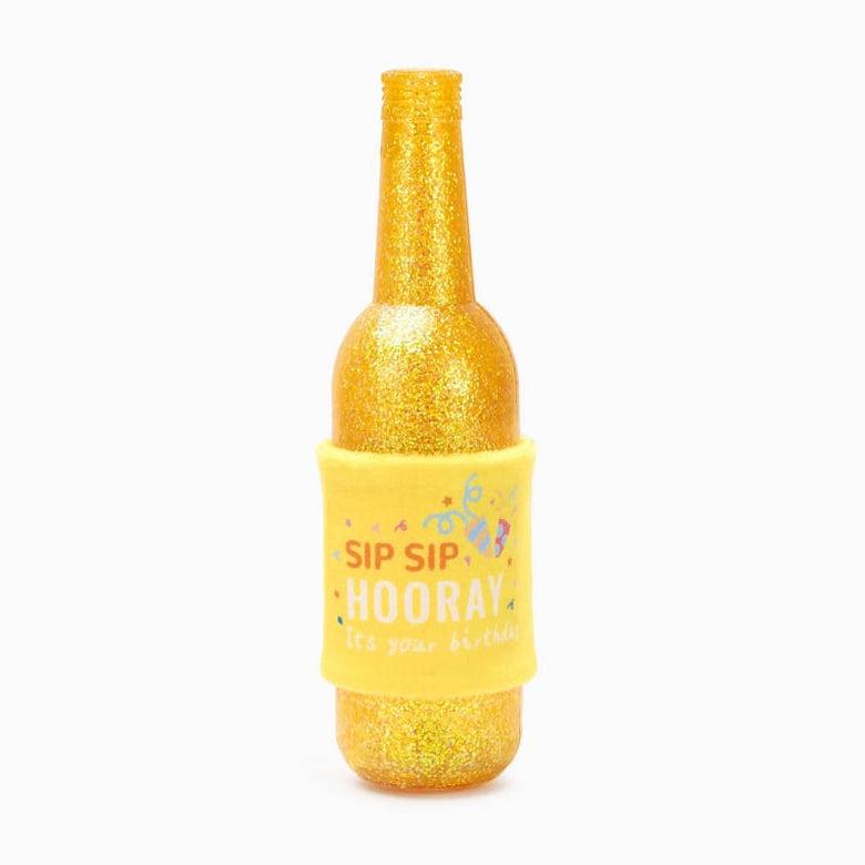 Hugsmart Products Inc dog toys Yappy Birthday Wine TPR Rubber Bottle Dog Toy