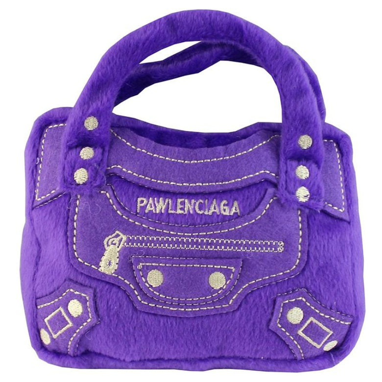 Pawlenciaga Purple HandBag Plush Squeaker Dog Toy