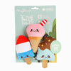 Hugsmart Products Inc dog toys Party Summar Cool Pup Ice Cream Squeaky Plush Dog Toy Set - 3 Pc