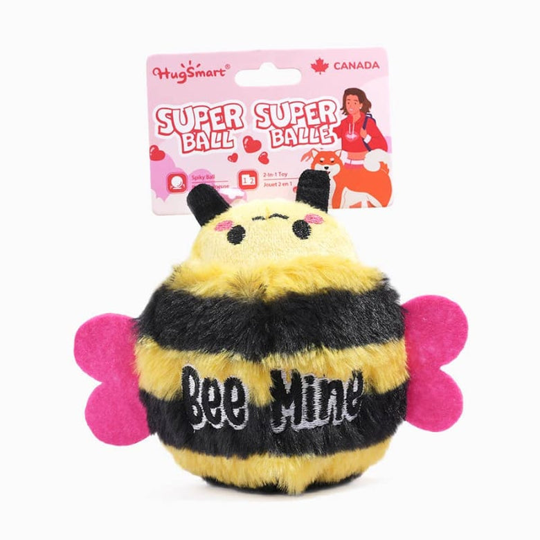 Hugsmart Products Inc Dog Toys Woof Love Bee Mine Plush Ball Dog Toy