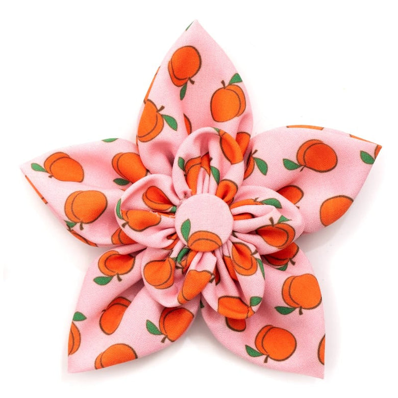 The Worthy Dog Bow Tie Peachy Keen Flower Pet Collar Attachment - Sm