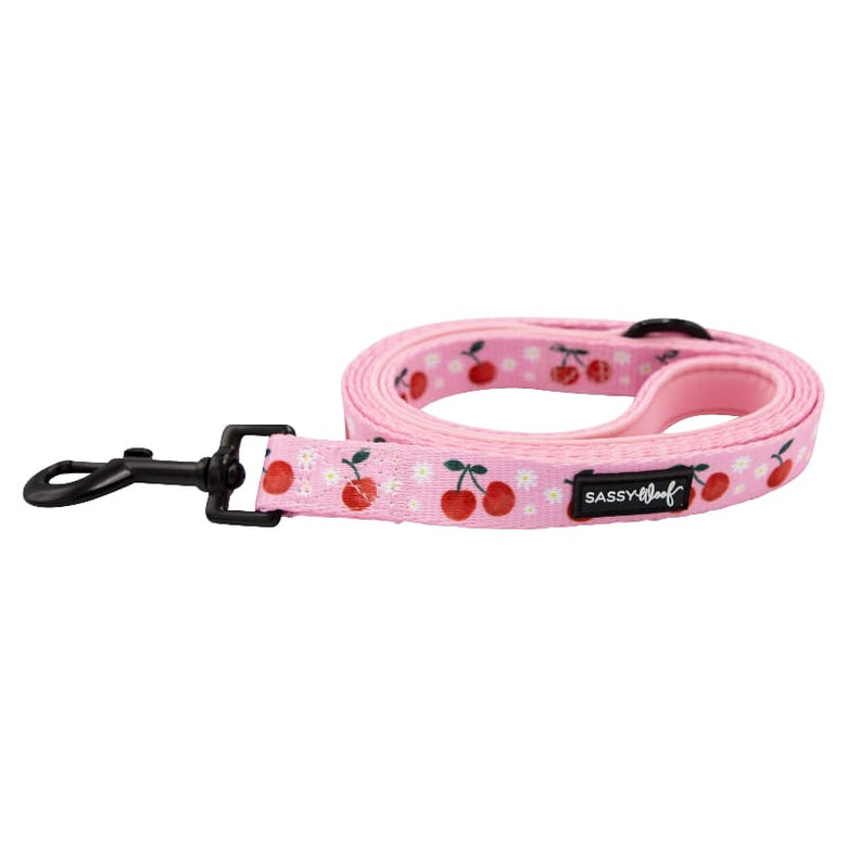 SASSY WOOF Leashes Mon Cherry (Fruits) Pink Dog Leash