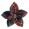 Stewart Plaid Red / Blk/ Green Flower Pet Collar Attachment - Size Small