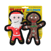 Tuffy Dog Toys - VIP Products dog toys Christmas Holiday Tuffy Jr Gingerbread Man & Santa Durable Tough Dog Toy Set - 2 Pc