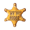 SnugArooz dog toys Baby 1st Rodeo Star Badge Yellow Crinkle Plush Squeak Dog Toy