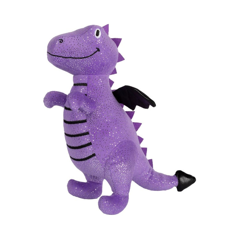 Petshop by Fringe Studio dog toys Don't Be A Drag-On Purple Dragon Rex Plush Squeak Dog Toy