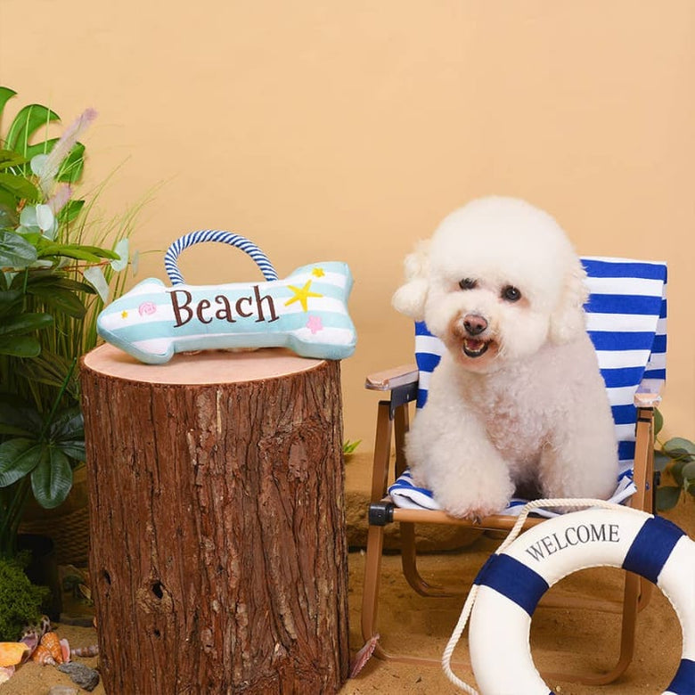 Hugsmart Products Inc dog toys Beach Daze Rope Sign Plush Dog Toy
