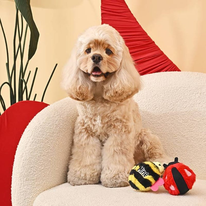 Hugsmart Products Inc Dog Toys Woof Love Bee Mine Plush Ball Dog Toy