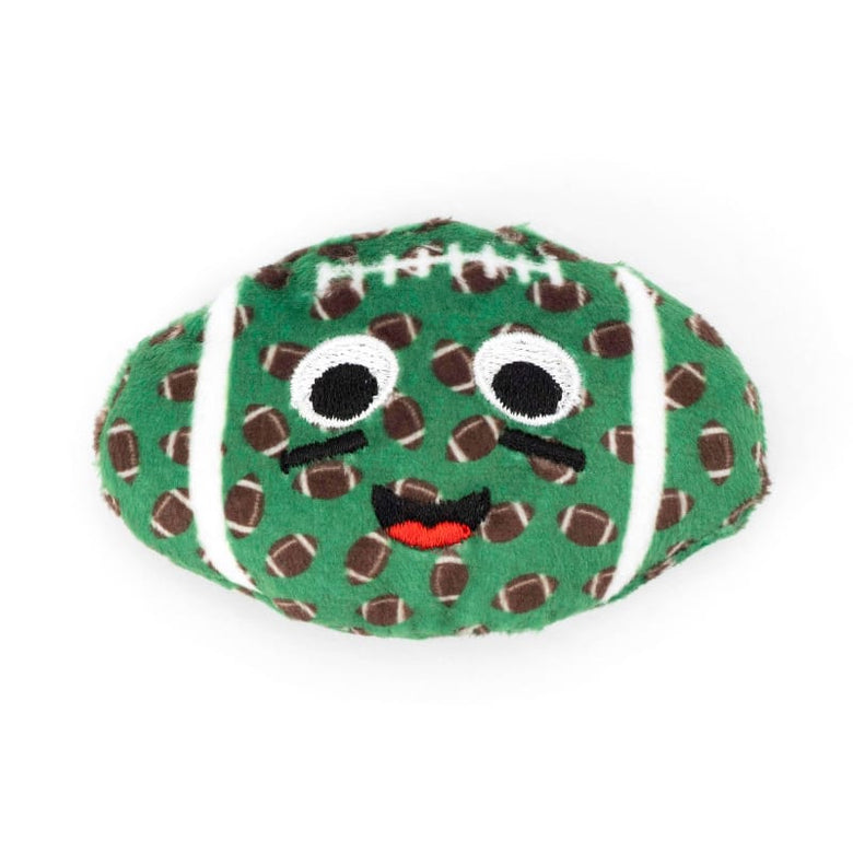 The Worthy Dog Cat Toys Football Smiles Green Plush Cat Toy