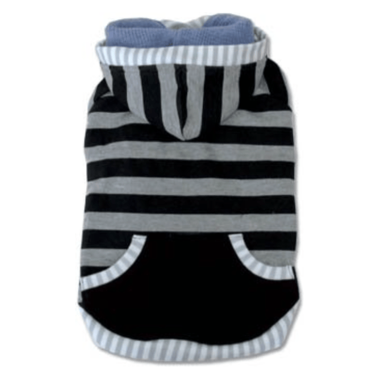Dogo Pet Fashions Sweaters Blk / XS Stripe Hoodie Dog Sweatshirt - Pink or Black
