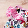 TM - NATTOPET Dog Apparel Colorful Hearts Patterned Pink Ruffle Sleeve Dog Tee