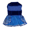 Holiday Snowflakes Winter Blue Christmas Dog Harness Dress with Matching Leash