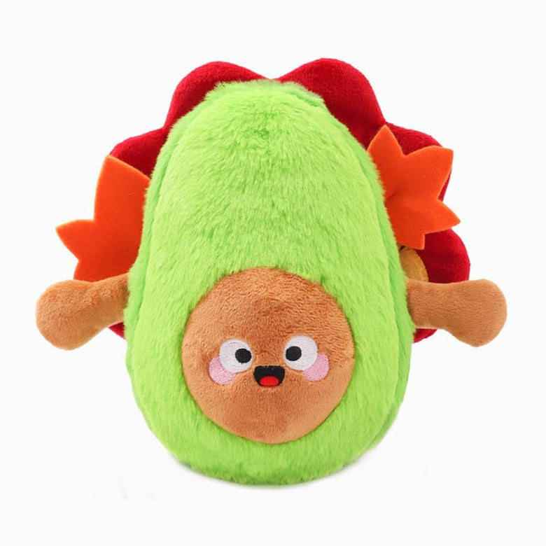 Hugsmart Products Inc dog toys Autumn Tailz Turkey Avocado Plush Dog Toy