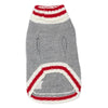 Barkers Bowtique Sweaters Gray Cable Knit with Red/White Turtleneck Dog Sweater