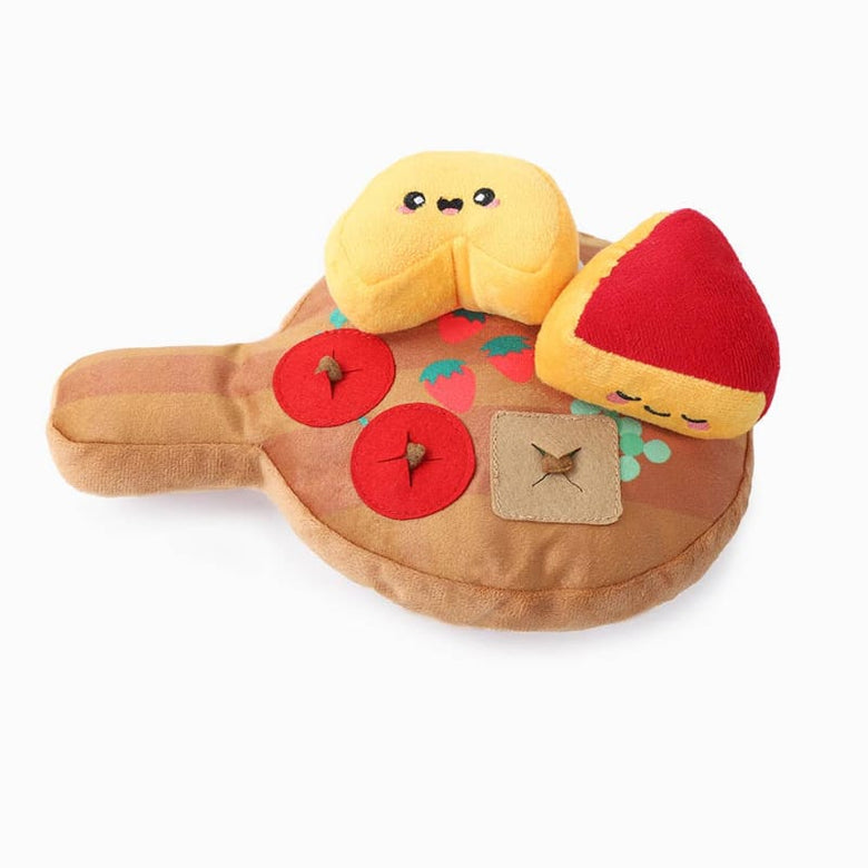 Hugsmart Products Inc dog toys Picnic Time Cheese Board Interactive Plush Dog Toy