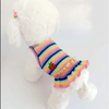 AE dog apparel Rainbow Cherry Ribbed and Ruffled Dog Sundress