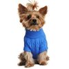 Winter Combed 100% Cotton Cable Knit Riverside Blue Warm Dog Sweater
