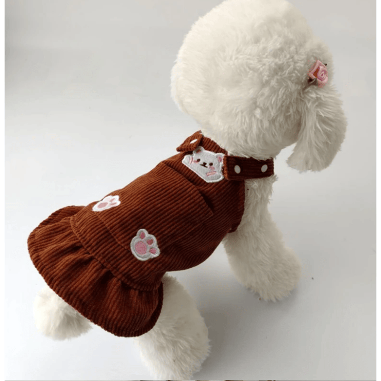 AE dog apparel Corduroy Bear Dog Dress