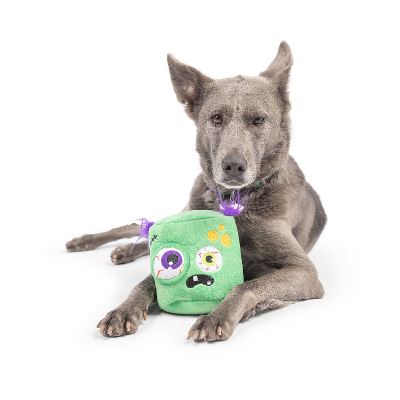 Zombie Pop 'n Fetch Pop-Eye Spooky Halloween Plush Squeaky Dog Toy