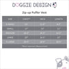 Doggie Design Jackets Zip-up Dark Green Fleece Lined Dog Puffer Vest