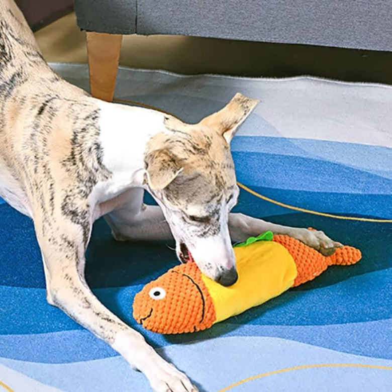 Hugsmart Products Inc dog toys Food Party Shaky Fish Taco Plush Dog Toy
