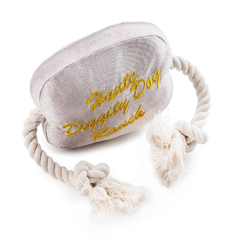 Haute Diggity Dog dog toys Western Belt Buckle Plush Squeaky Rope Dog Toy
