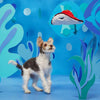 BARK dog toys Sting Crosby the Ray Red Plush Squeaky Rope Dog Toy