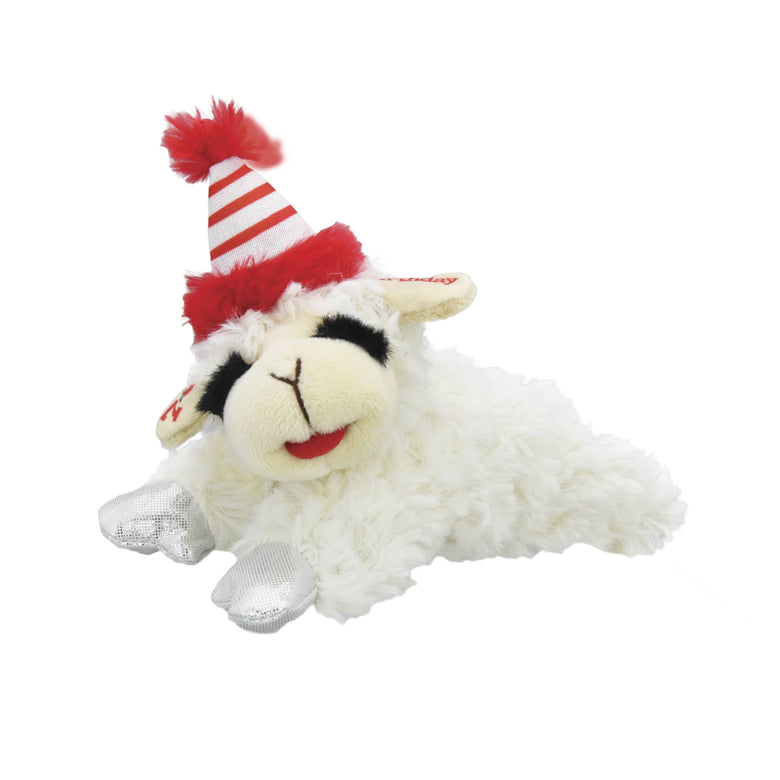 70th Birthday Lambchop Plush Squeaky Dog Toy - 6"