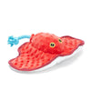 BARK dog toys Sting Crosby the Ray Red Plush Squeaky Rope Dog Toy