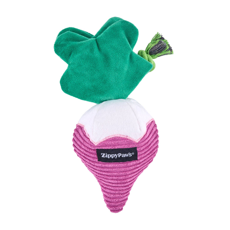 Radish Crinkle Crops Leafy Plush Squeaky Crinkle Dog Toy