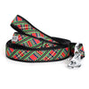 Holiday Red Lurex Plaid Dog Leash - Large