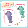 SnugArooz Cat Toys Kitty Seahorses Purple & Green Plush Cat Toy Set - 2pk