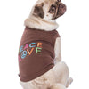 Parisian Pet® Tee's Peace Love Milky Brown Embroidered Dog T Shirt