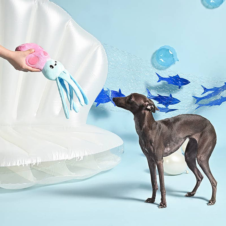 Hugsmart Products Inc Hugsmart Products Inc - HugSmart Pet - Ocean Pals | Squid - Dog Plush Toy