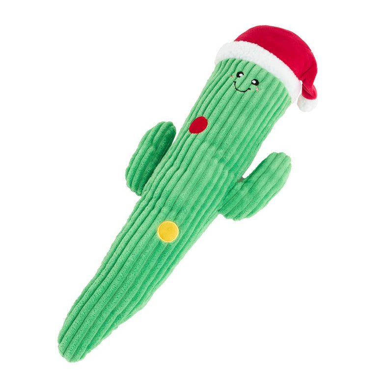 Holiday Jigglerz Christmas Cactus Plush Squeaky Dog Toy