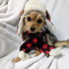 Buffalo Red Check Antler Holiday Warm Pet Hat with Snugfit