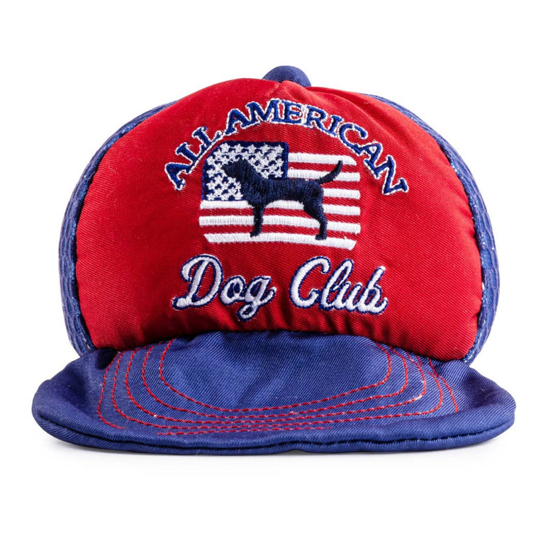 All American Dog Club Trucker Hat Plush Squeaky Dog Toy