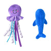 ZippyClaws Cat Toys Jellyfish and Whale ZippyClaws Mesh Mates Cat Toy Set - 2 Pack